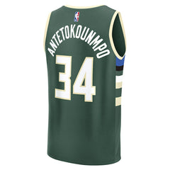 Fanatics Giannis Antetokounmpo Milwaukee Bucks Fast Break Replica Player Jersey Icon Edition Hunter Green