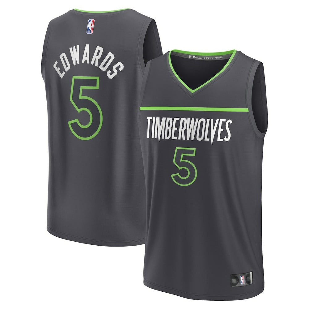 Fanatics Anthony Edwards Minnesota Timberwolves Fast Break Replica Player Jersey Statement Edition Anthracite