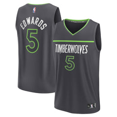 Fanatics Anthony Edwards Minnesota Timberwolves Fast Break Replica Player Jersey Statement Edition Anthracite