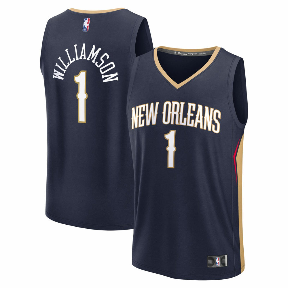 Fanatics Zion Williamson New Orleans Pelicans Fast Break Replica Player Jersey Icon Edition Navy