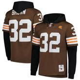 Jim Brown Cleveland Browns Player Name & Number Hoodie Legacy Jersey - Brown - Mitchell & Ness