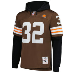 Jim Brown Cleveland Browns Player Name & Number Hoodie Legacy Jersey - Brown - Mitchell & Ness