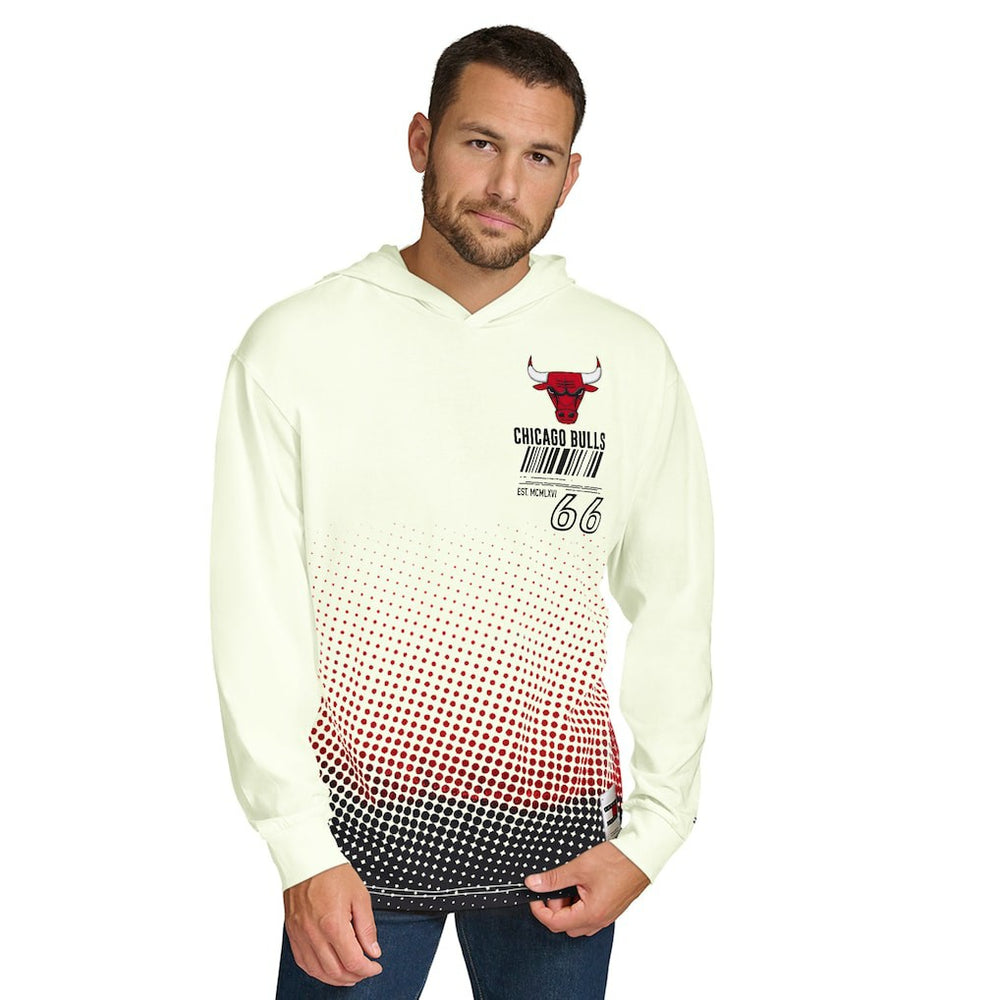 Chicago Bulls Tommy Jeans Ben Vintage Applique Long Sleeve Hoodie T-Shirt Cream