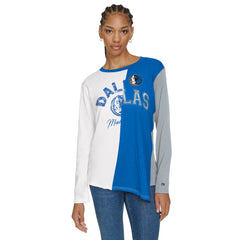 Dallas Mavericks Tommy Jeans Women's Amelia Color Blocked Long Sleeve T-Shirt White/Blue