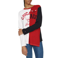 Chicago Bulls Tommy Jeans Women's Amelia Color Blocked Long Sleeve T-Shirt White/Red