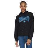 Minnesota Timberwolves Tommy Jeans Women's Stella Cropped Pullover Hoodie Black