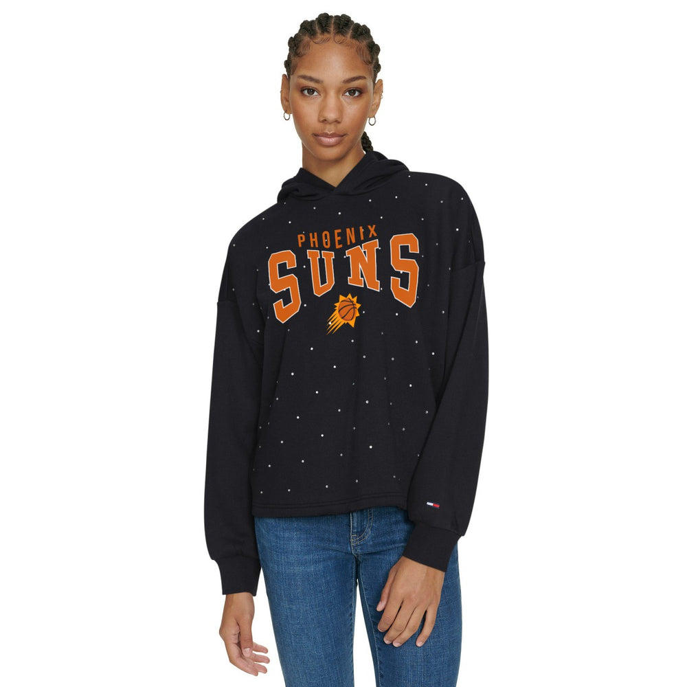 Phoenix Suns Tommy Jeans Women's Stella Cropped Pullover Hoodie Black