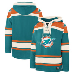 Miami Dolphins '47 Superior Lacer Pullover Hoodie - Aqua - 47 brand