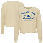 Philadelphia 76ers Sportiqe Unisex High Country Collection Cullen Waffle Knit Long Sleeve T-Shirt Cream