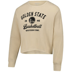 Golden State Warriors Sportiqe Unisex High Country Collection Cullen Cropped Waffle Knit Long Sleeve T-Shirt Cream