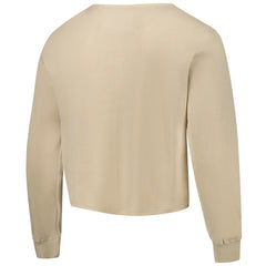 Golden State Warriors Sportiqe Unisex High Country Collection Cullen Cropped Waffle Knit Long Sleeve T-Shirt Cream