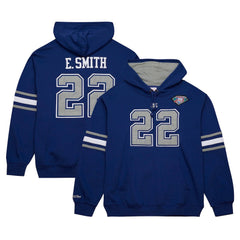 Emmitt Smith Dallas Cowboys Retired Player Name & Number Pullover Hoodie - Navy - Mitchell & Ness