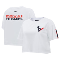 Houston Texans Pro Standard Women's Away Cropped Boxy T-Shirt - White - NFL