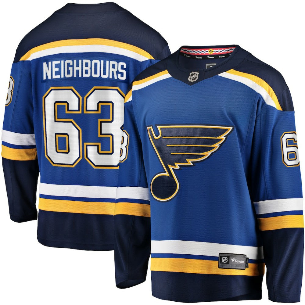 Jake Neighbours St. Louis Blues Fanatics Home Premier Breakaway Player Jersey - Blue | Fanatics Lifestyle