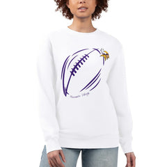Minnesota Vikings G-III 4Her by Carl Banks Women's Football Logo Graphic Fleece Tri-Blend Pullover Sweatshirt - White - NFL