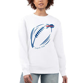 Buffalo Bills G-III 4Her by Carl Banks Women's Football Logo Graphic Fleece Tri-Blend Pullover Sweatshirt - White - NFL