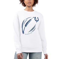 Indianapolis Colts G-III 4Her by Carl Banks Women's Football Logo Graphic Fleece Tri-Blend Pullover Sweatshirt - White - NFL