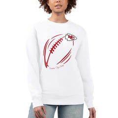 Kansas City Chiefs G-III 4Her by Carl Banks Women's Football Logo Graphic Fleece Tri-Blend Pullover Sweatshirt - White - NFL