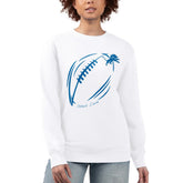 Detroit Lions G-III 4Her by Carl Banks Women's Football Logo Graphic Fleece Tri-Blend Pullover Sweatshirt - White - NFL