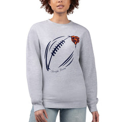 Chicago Bears G-III 4Her by Carl Banks Women's Football Logo Graphic Fleece Tri-Blend Pullover Sweatshirt - Heather Gray - NFL