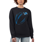 Detroit Lions G-III 4Her by Carl Banks Women's Football Logo Graphic Fleece Tri-Blend Pullover Sweatshirt - Black - NFL