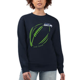 Seattle Seahawks G-III 4Her by Carl Banks Women's Football Logo Graphic Fleece Tri-Blend Pullover Sweatshirt - Navy - NFL