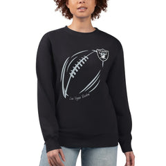 Las Vegas Raiders G-III 4Her by Carl Banks Women's Football Logo Graphic Fleece Tri-Blend Pullover Sweatshirt - Black - NFL