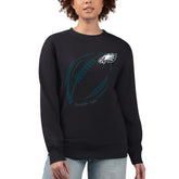Philadelphia Eagles G-III 4Her by Carl Banks Women's Football Logo Graphic Fleece Tri-Blend Pullover Sweatshirt - Black - NFL