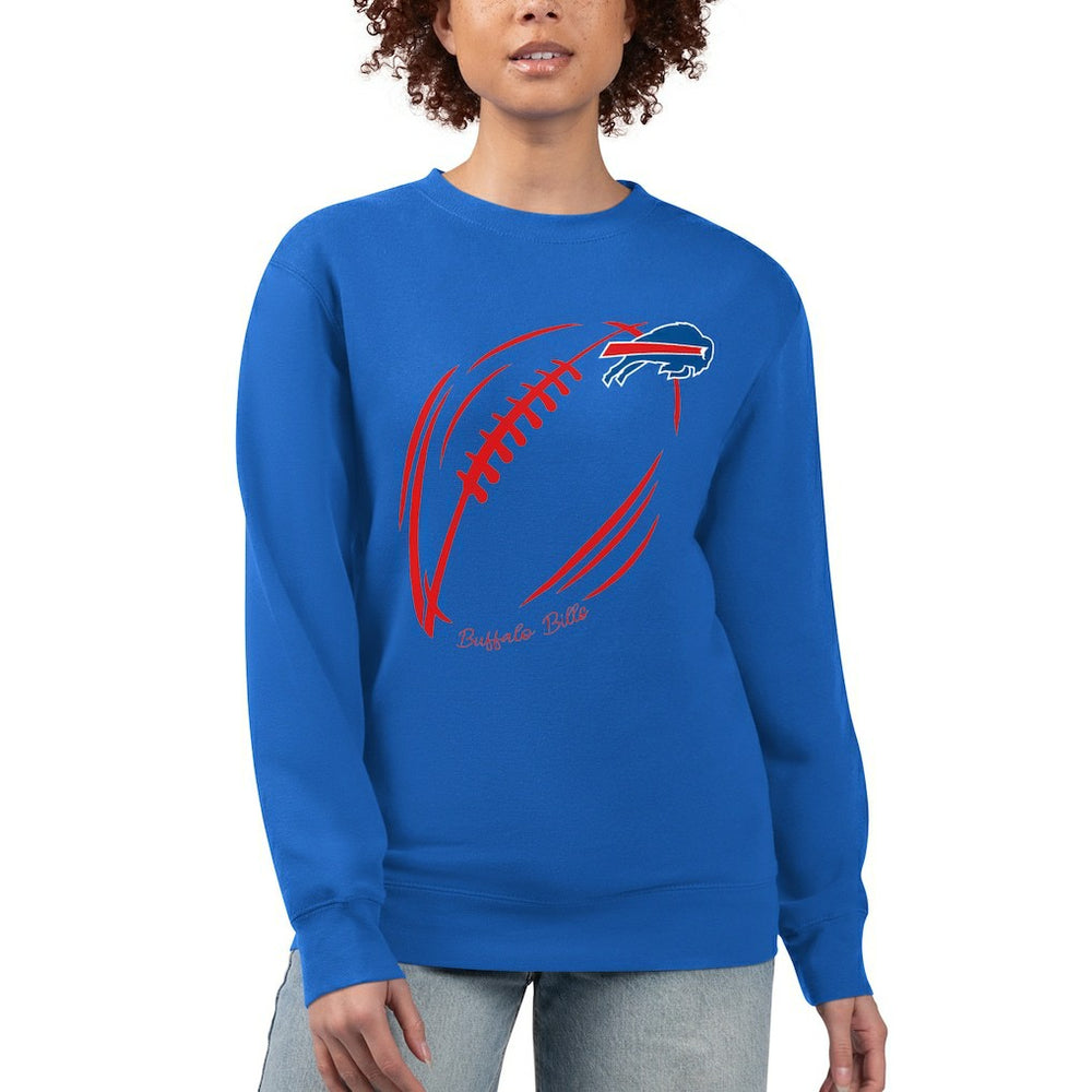 Buffalo Bills G-III 4Her by Carl Banks Women's Football Logo Graphic Fleece Tri-Blend Pullover Sweatshirt - Royal - NFL