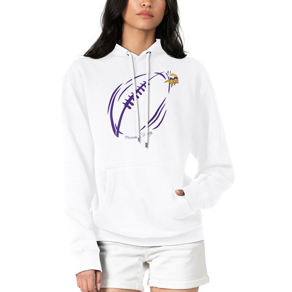 Minnesota Vikings G-III 4Her by Carl Banks Women's Football Logo Fleece Tri-Blend Pullover Hoodie - White - NFL