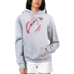 Kansas City Chiefs G-III 4Her by Carl Banks Women's Football Logo Fleece Tri-Blend Pullover Hoodie - Heather Gray - NFL