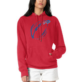 Buffalo Bills G-III 4Her by Carl Banks Women's Football Logo Fleece Tri-Blend Pullover Hoodie - Red - NFL