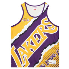 Mitchell & Ness Los Angeles Lakers Jumbotron 2.0 Sublimated Tank Top Gold