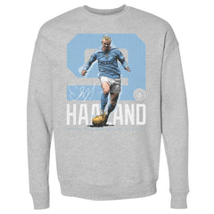 Manchester City 500 Level Bold Number Pullover Crewneck Sweatshirt Heather Gray