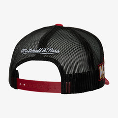 Mitchell & Ness Miami Heat Hardwood Classics Blocker Foam Front Trucker Adjustable Hat White