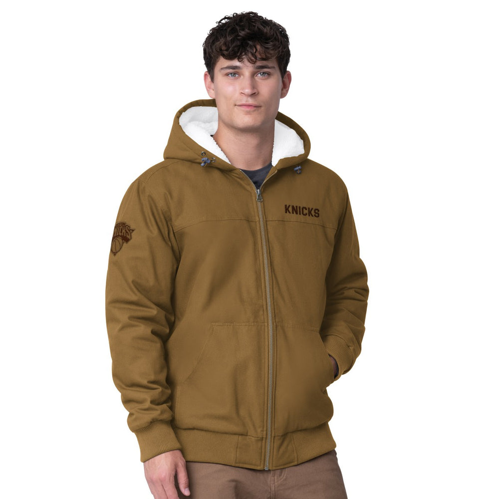 New York Knicks G-III Sports by Carl Banks Build Up Heavy Duck Canvas Full-Zip Hoodie Tan