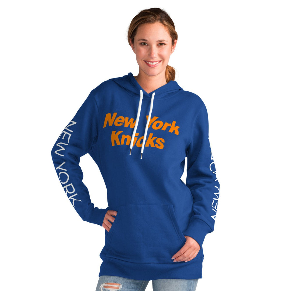 New York Knicks G-III 4Her by Carl Banks Women's Base Coach Pullover Hoodie Blue