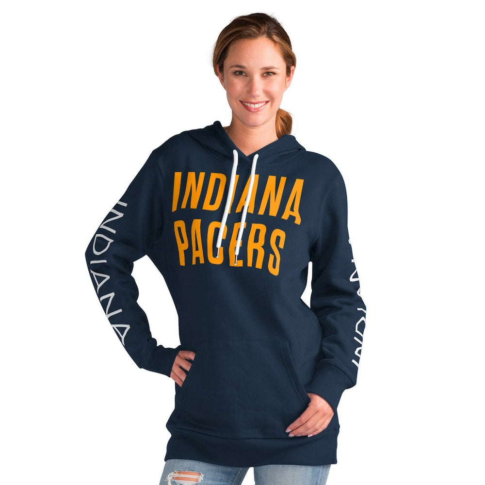 Indiana Pacers G-III 4Her by Carl Banks Women's Base Coach Pullover Hoodie Navy