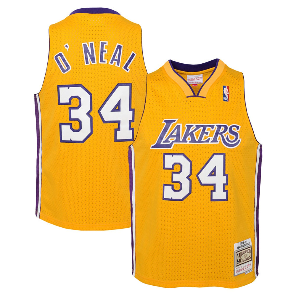 Mitchell & Ness Shaquille O'Neal Los Angeles Lakers Youth 1999/00 Hardwood Classics Swingman Jersey Gold