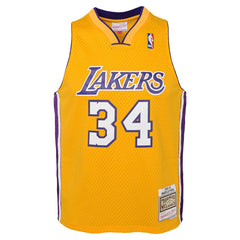 Mitchell & Ness Shaquille O'Neal Los Angeles Lakers Youth 1999/00 Hardwood Classics Swingman Jersey Gold