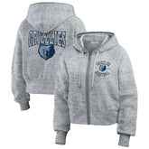 Memphis Grizzlies WEAR by Erin Andrews Women's Speckled Radiator Full-Zip Hoodie Heather Gray