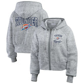 Oklahoma City Thunder WEAR by Erin Andrews Women's Speckled Radiator Full-Zip Hoodie Heather Gray