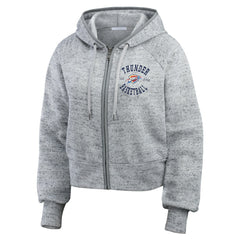 Oklahoma City Thunder WEAR by Erin Andrews Women's Speckled Radiator Full-Zip Hoodie Heather Gray