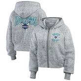 Charlotte Hornets WEAR by Erin Andrews Women's Speckled Radiator Full-Zip Hoodie Heather Gray