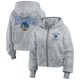 Golden State Warriors WEAR by Erin Andrews Women's Speckled Radiator Full-Zip Hoodie Heather Gray