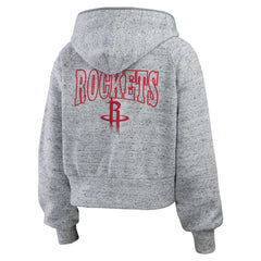 Houston Rockets WEAR by Erin Andrews Women's Speckled Radiator Full-Zip Hoodie Heather Gray