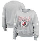 Chicago Bulls WEAR by Erin Andrews Women's French Terry Pullover Sweatshirt Heather Gray