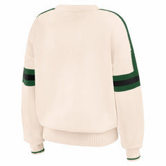 Milwaukee Bucks WEAR by Erin Andrews Women's Stripe Pullover Sweater Cream
