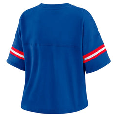 Philadelphia 76ers WEAR by Erin Andrews Women's Color Block Boxy V-Neck T-Shirt Royal