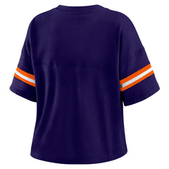 Phoenix Suns WEAR by Erin Andrews Women's Plus Size Color Block Boxy V-Neck T-Shirt Purple